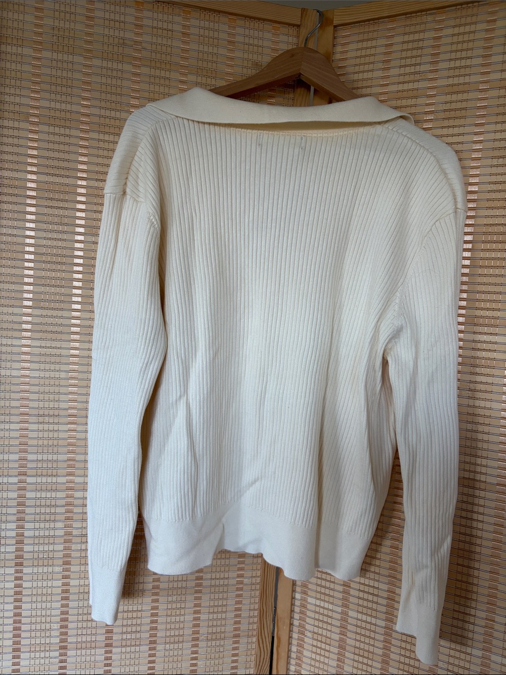 Brunette The Label Cream Ribbed Collared Sweater - Picture 11 of 11